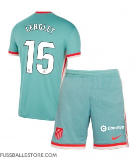 Günstige Atletico Madrid Clement Lenglet #15 Auswärts Trikotsatzt Kinder 2024-25 Kurzarm (+ Kurze Hosen)